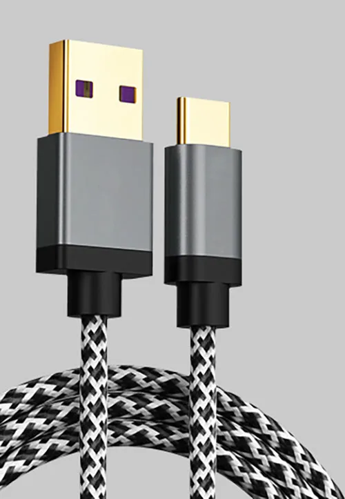 Micro USB/Тип-C кабель для быстрой зарядки и передачи данных линии передачи данных 1 M/2 M нейлоновая оплетка и алюминиевый сплав - Цвет: Black