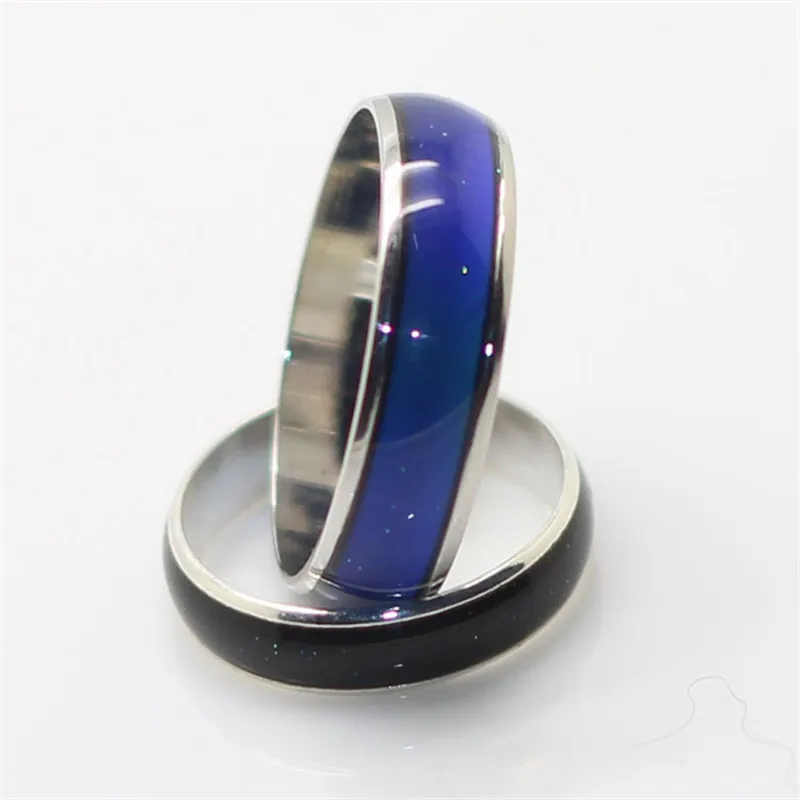 6mm Smart Jewelry Stainless Ring Changing Color Mood Rings Feeling&Emotion Temperature Ring For Women stainless steel ring,finger ring,color change ring