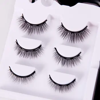

3Pairs Natural Eyelashes Extension Lasting Magnetic Liquid 5 Magnetic False Eyeliner Magnets Magnetic Eyelashes Set Makeup U5E3