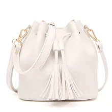 Ougger маленькие женские сумки на плечо летние белые PU высокого качества модные сумки с кисточкой для покупок