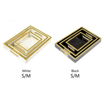 

European Marble Trays Multi-function Storage Tray Dessert Plate For Fruit Snack Home Storage Supplies