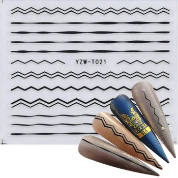 

YWK 1 PC Gold Black 3D Nail Sticker Striping Tape Lines Design Multi-size Strip Tape Adhesive DIY Foil Manicure Nail Art Decals