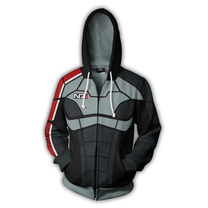 Игра Mass Effect ME1 N7 Косплей Аниме Толстовка костюм Толстовка Куртка пальто для мужчин и женщин Новинка