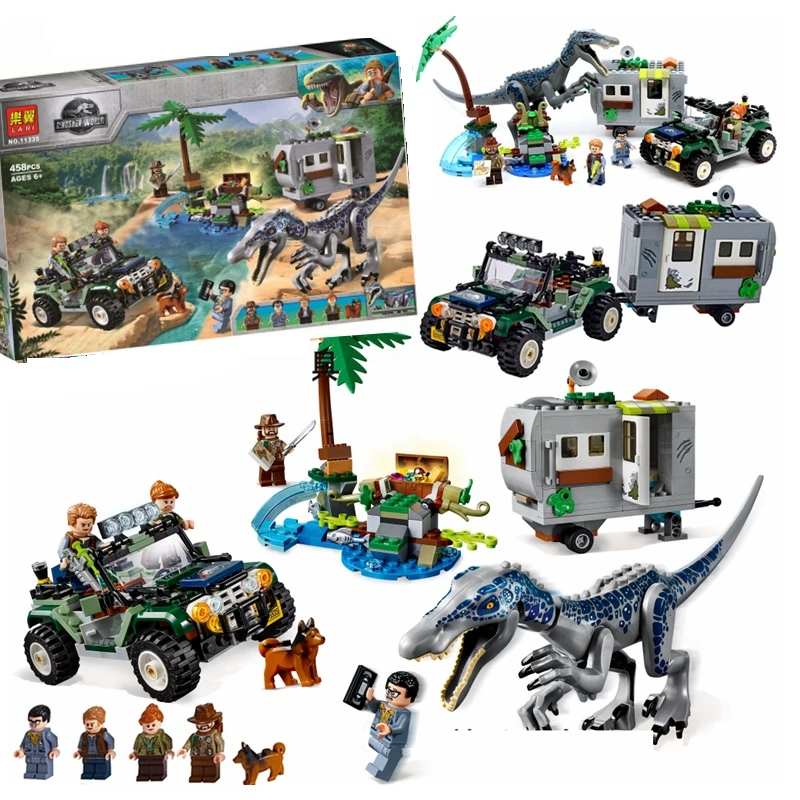 

New Jurassic World Park Baryonyx Face-Off Treasure Hunt Building Block Lepine Jurassic 75935 Bricks Toys For Children
