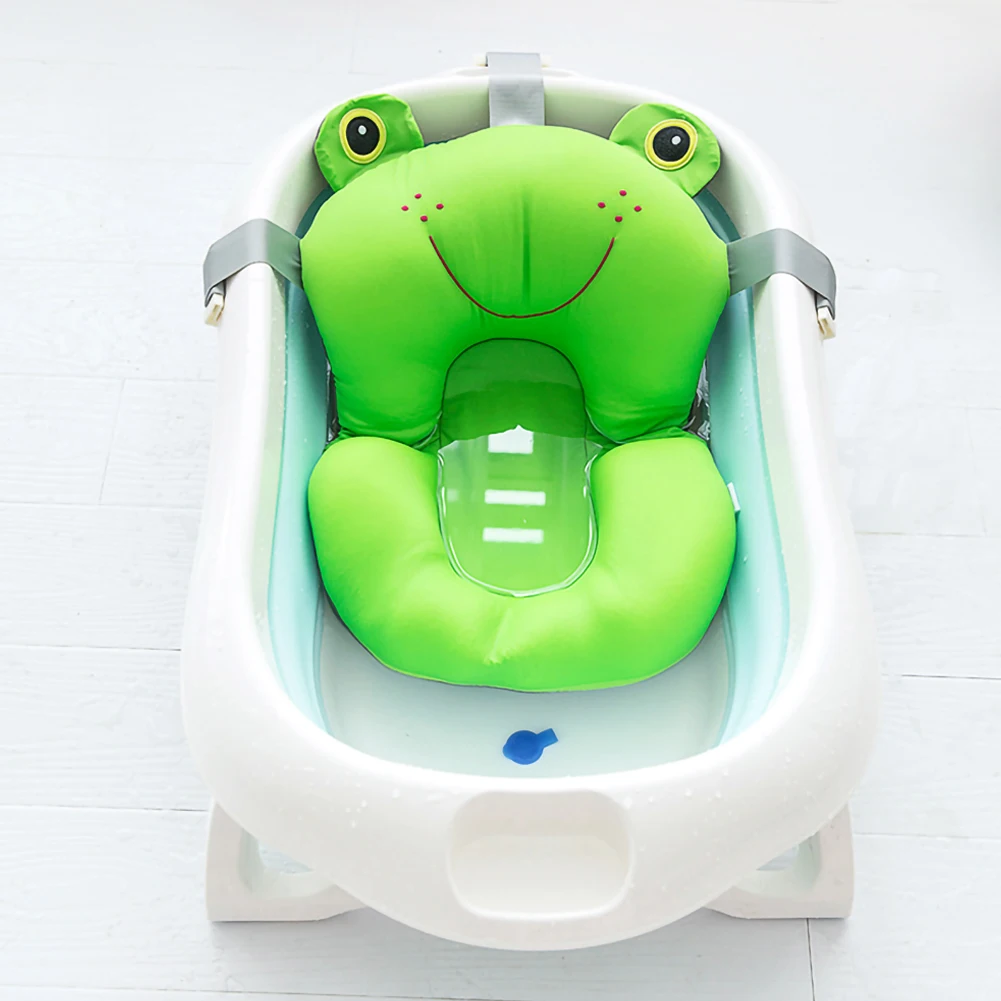 Baby Bath Seat Support Mat Foldable Baby Bath Tub Pad & Chair Newborn Bathtub Pillow Infant Anti-Slip Soft Comfort Body Cushion