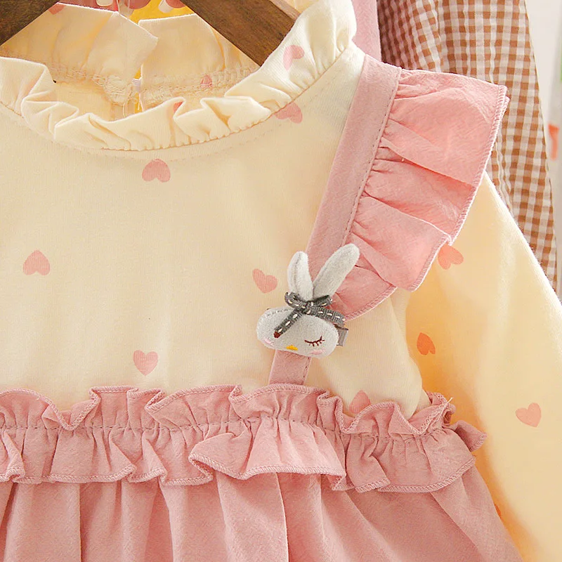 Mayfair Cabin/осенний костюм с длинными рукавами для девочек; платье для дня рождения; Одежда для маленьких девочек; праздничная одежда; платья на бретелях с кроликом