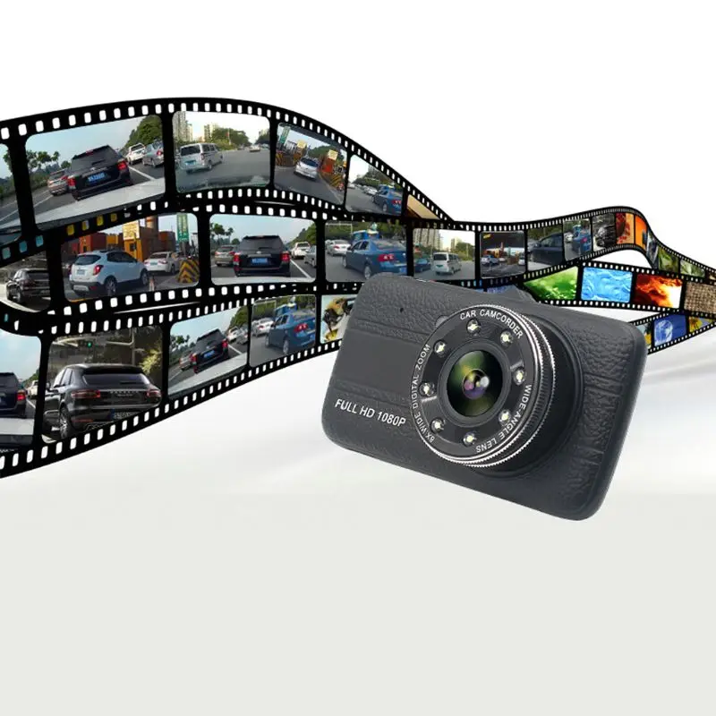 Автомобильная dvr камера Full HD 1080P видеорегистратор с двойным объективом ночного видения с камерой заднего вида