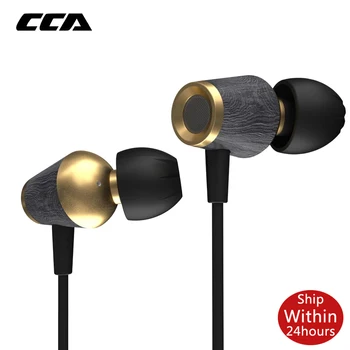 

CCA CST Wood Earbuds Wired with Microphone, Stereo in Ear Headphones for Computer & Laptop, Noise Isolating Earphones for C12 S1