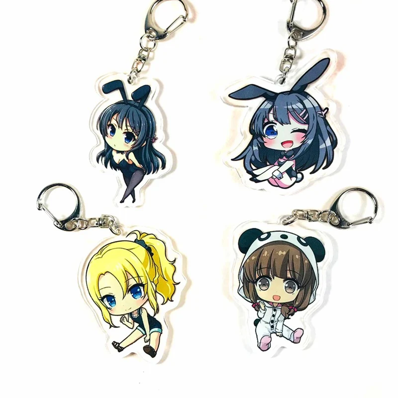 Японская аниме серия Seishun Buta Yarou косплей фигурка на акриловой подставке брелок