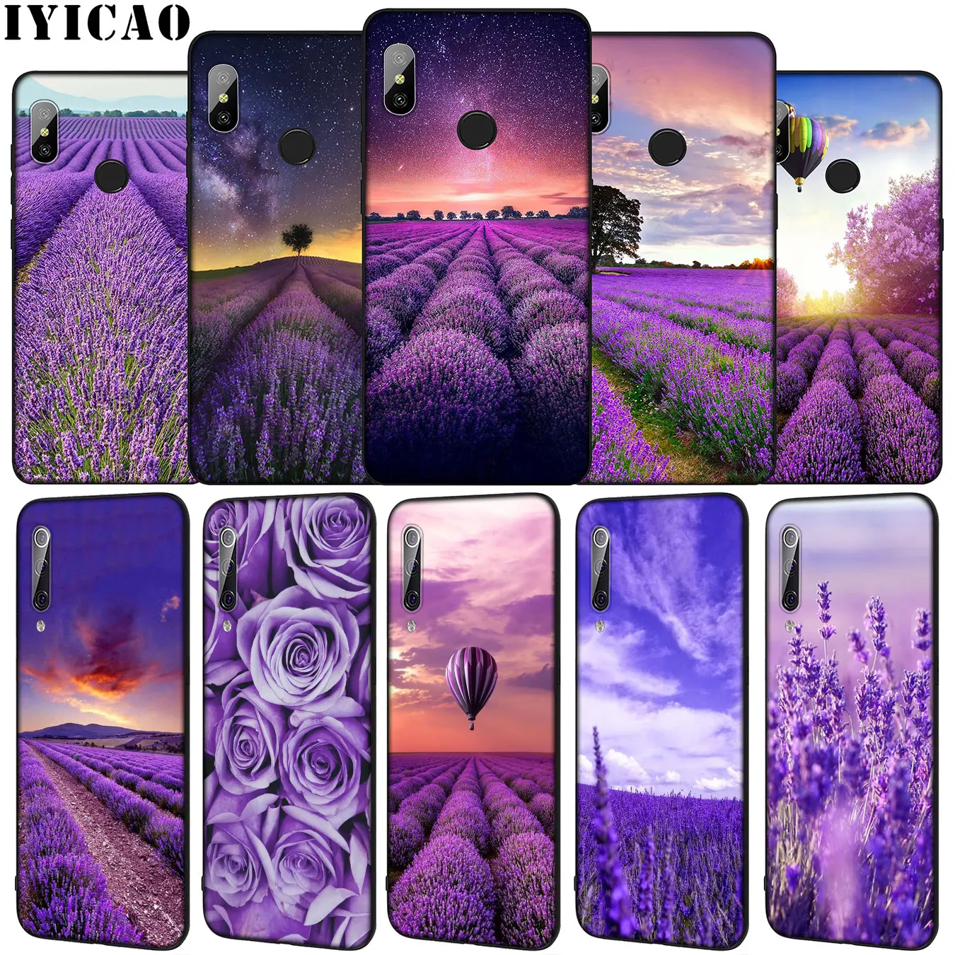 IYICAO Lavender Fields Purple Flower Soft Phone Case for Xiaomi Mi 10 9 9T A3 Pro 8 SE A2 Lite A1 CC9 CC9E 6 pocophone f1 Mi10 | Мобильные