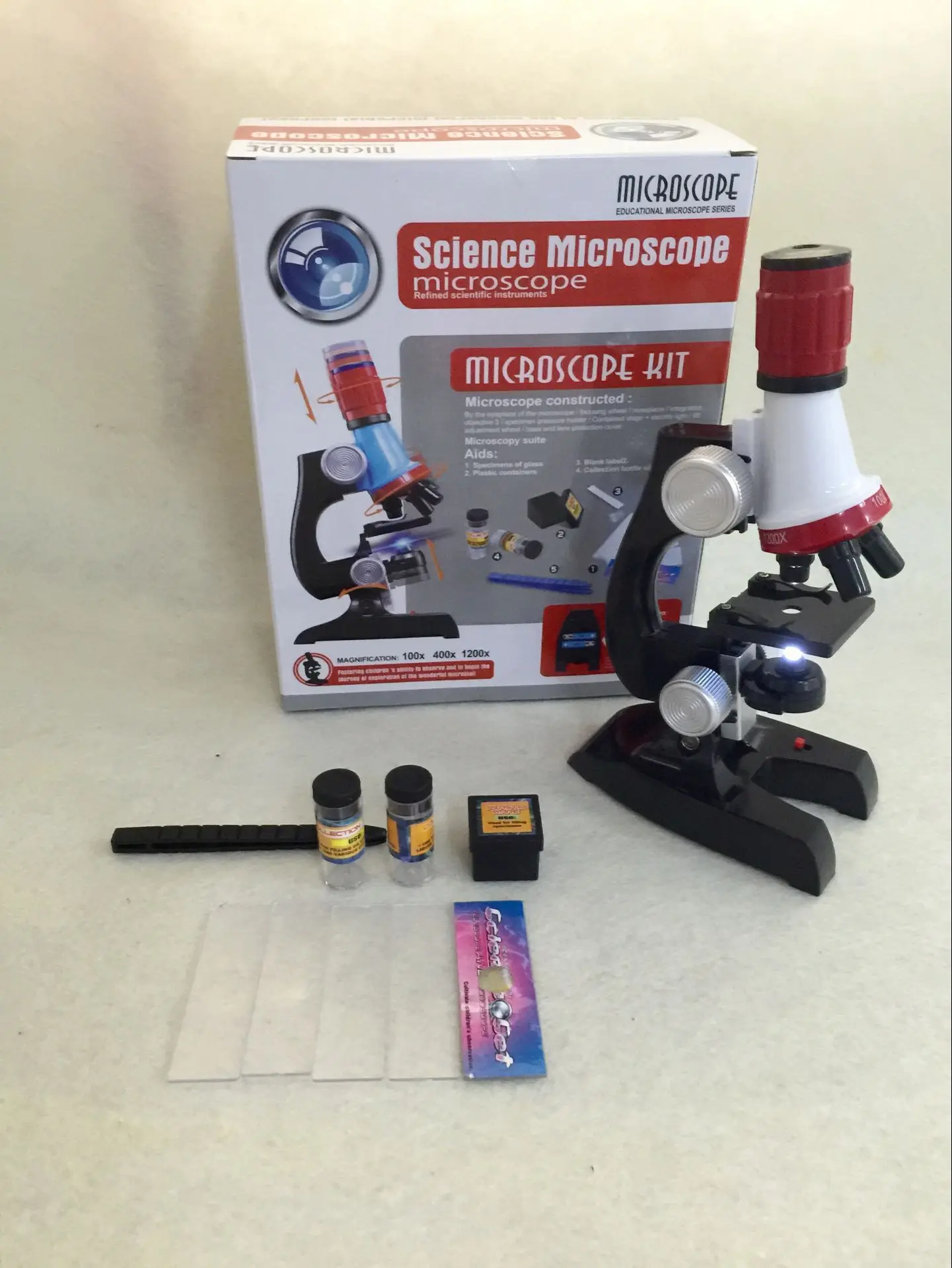 

Children Microscope 1200 Times Set Science Experiment Teaching Aids Toy Biological Science Educational