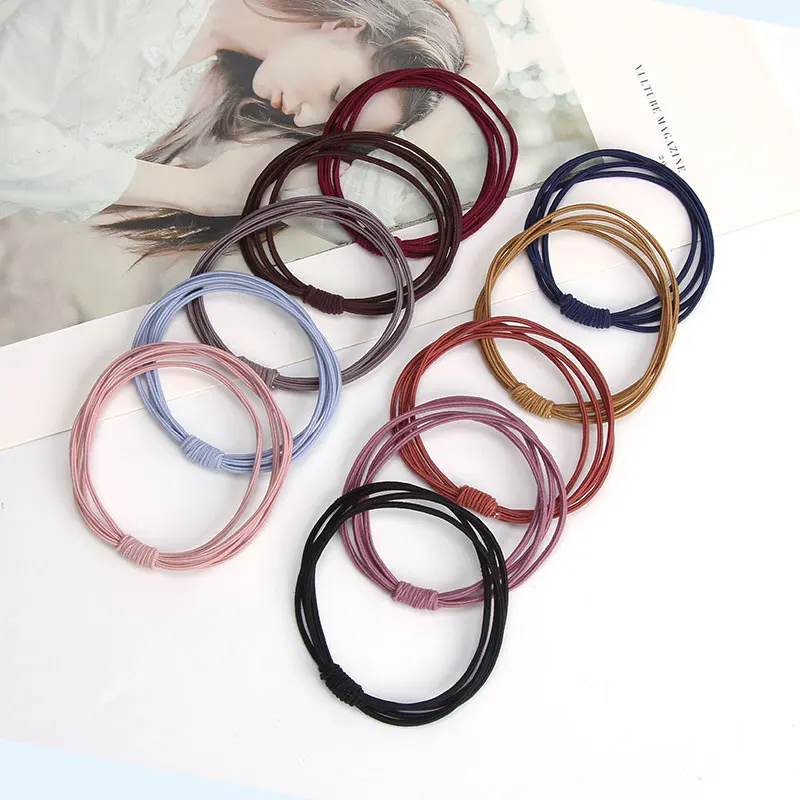 100PCS 5CM Basic High Elastic Hair Bands Women Girls Colorful Black Rubber Hair Tie Ponytail Holder Scrunchies Hair Accessories 100pcs new original mmbta94 sot 23 silkscreen 4d pnp high voltage transistor a94 patch triode 100pcs