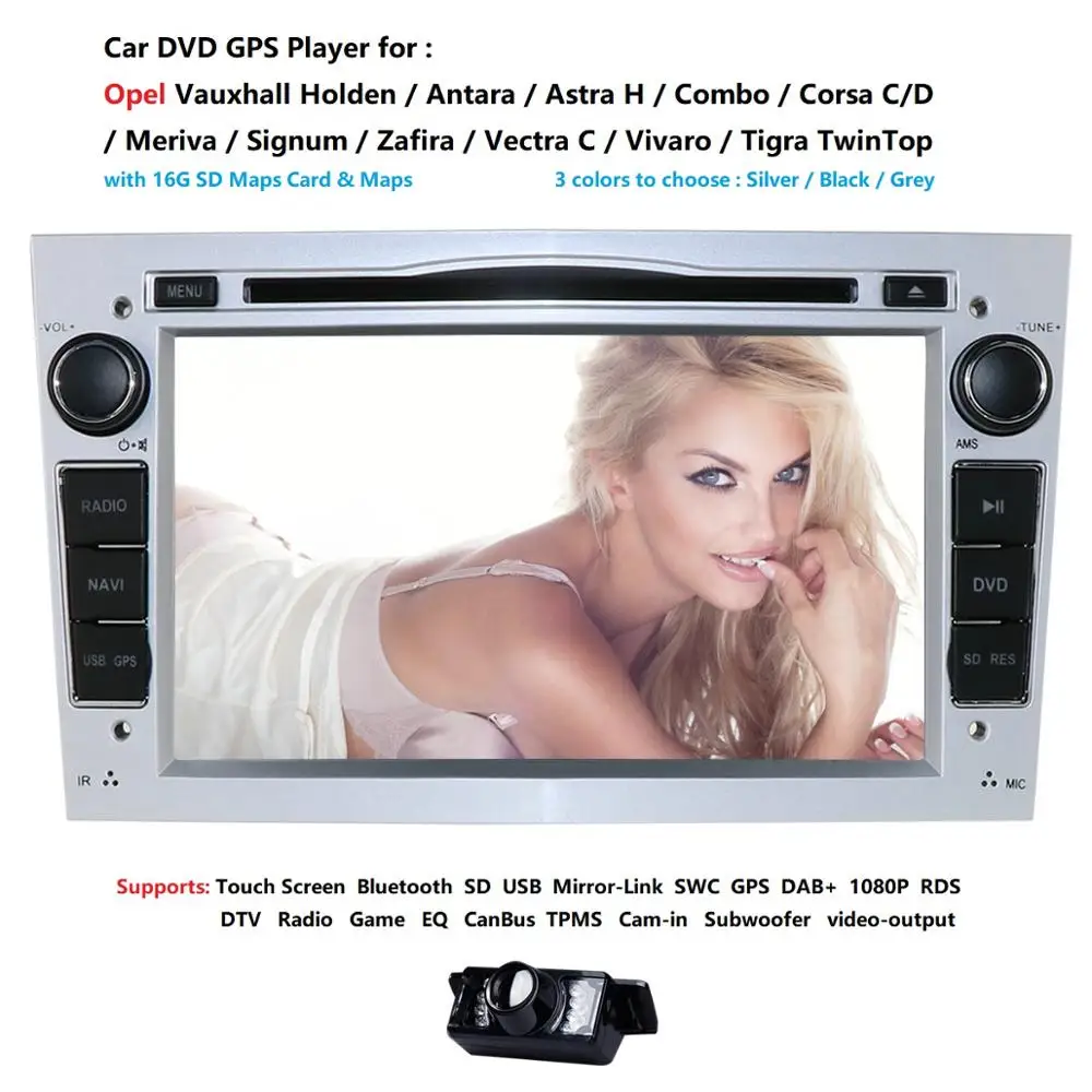 Top 7" HD Full Touch Screen Car Auto radio DVD GPS for Opel Corsa Astra Zafira Vectra Meriva Black Silver Option SWC DAB DVB-T2 MAPS 0