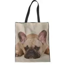Сверхпрочные хозяйственные сумки для женщин, бульдог, собака, 3D принт, роскошные дизайнерские сумки для покупок, сумка-тоут для подростков, сумки для книг, женские сумки
