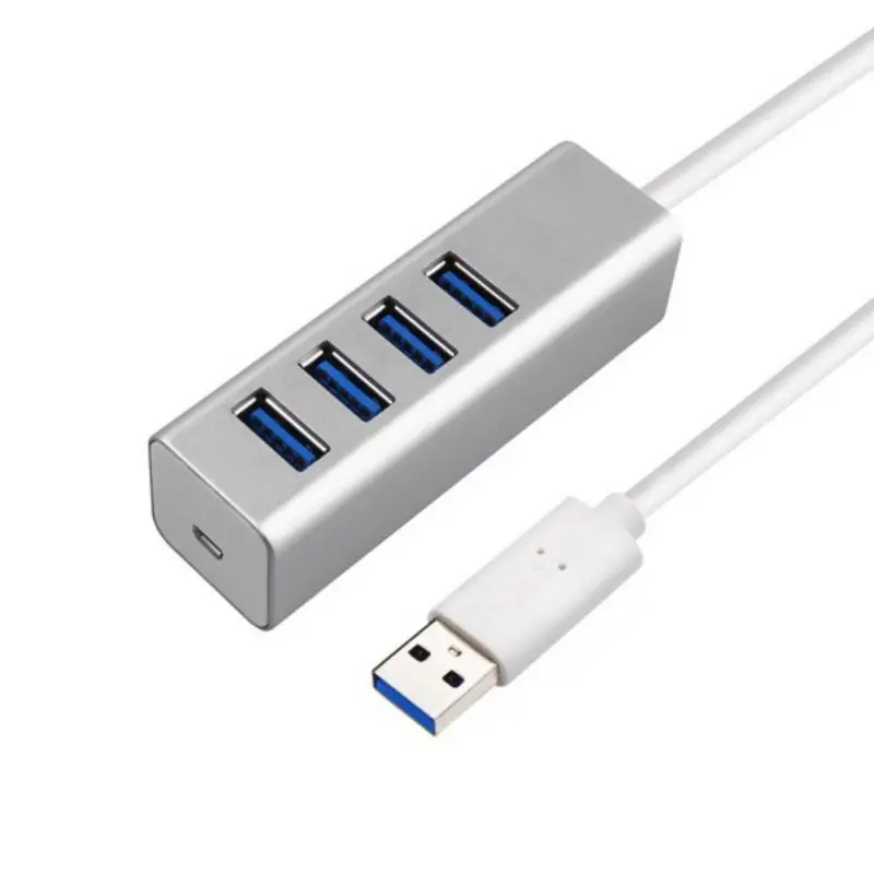 USB 3.0 Hub 4-Port, Aluminium High-Speed USB Splitter Portable Extension Data Hub - Цвет: Y