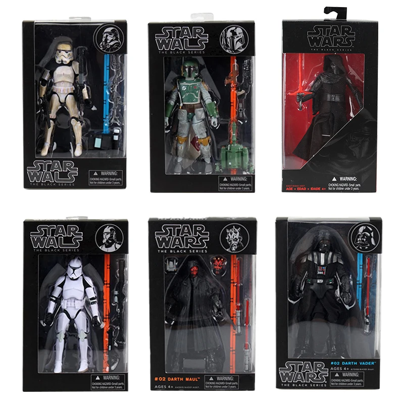 6" Star Wars Black Series Action Figure Darth Vader Boba Fett Stormtrooper Toy 