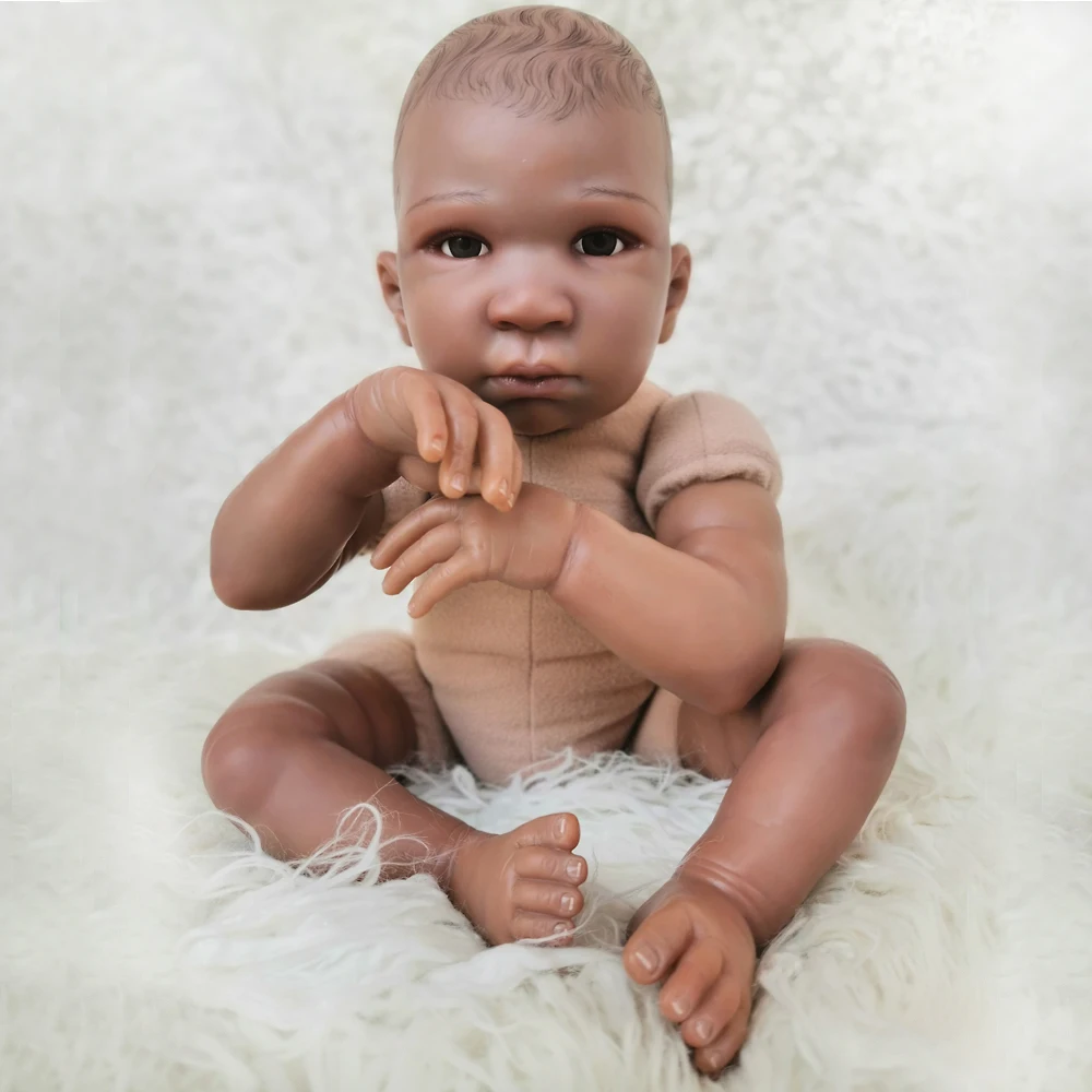 Изысканная имитация куклы bebe reborn Новорожденные африканские Младенцы живые силиконовые куклы игрушки подарок детальная картина художественные куклы