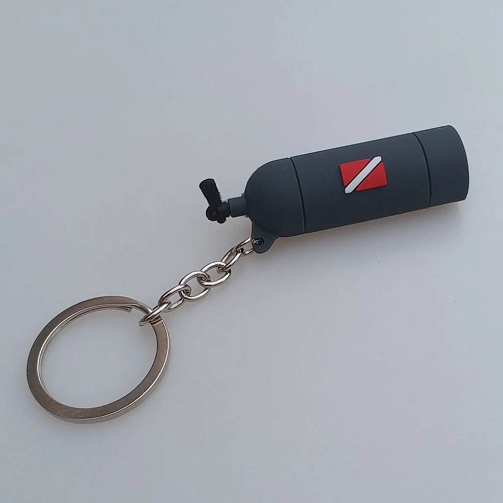 Diving Tank Key Chain Dive Flag Keychain Keyring Diver Fans Charm Pendant Dive Air Cylinder Keychain Keyring 