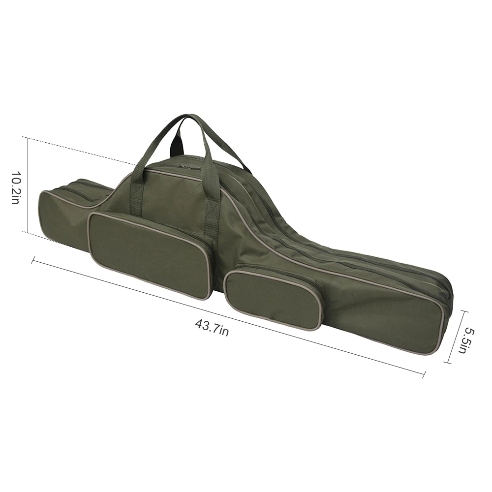 Carp Fishing Rod Bag Two Layer Spinning Reel Pole Gear Bag Lure Carry Case Carp Fishing Storage Bag Fishing Tackle Accessories