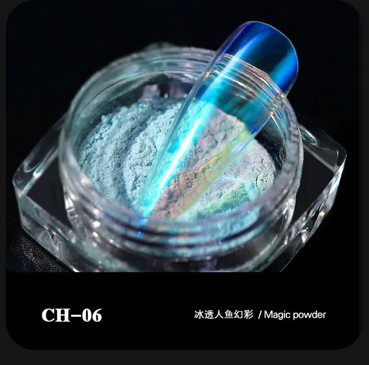 CHUNSHU Nail Glitter/Transparent/Glass/Acrylic Powder Mermaid Mirror Dust Chrome Nail Powder Pigment All For Manicure 0.2g PINK - Цвет: CH-06