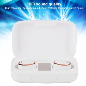 

S17S TWS Bluetooth Headphone Waterproof headset Wireless Earphone In-Ear Sports Headset HiFi earbuds Half in-ear earphone white