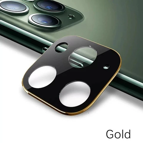 Защита от царапин для iPhone 11 Pro Max объектив полное покрытие защита из закаленного стекла+ чехол с металлическим кольцом из титанового сплава защитный чехол для камеры - Цвет: Gold
