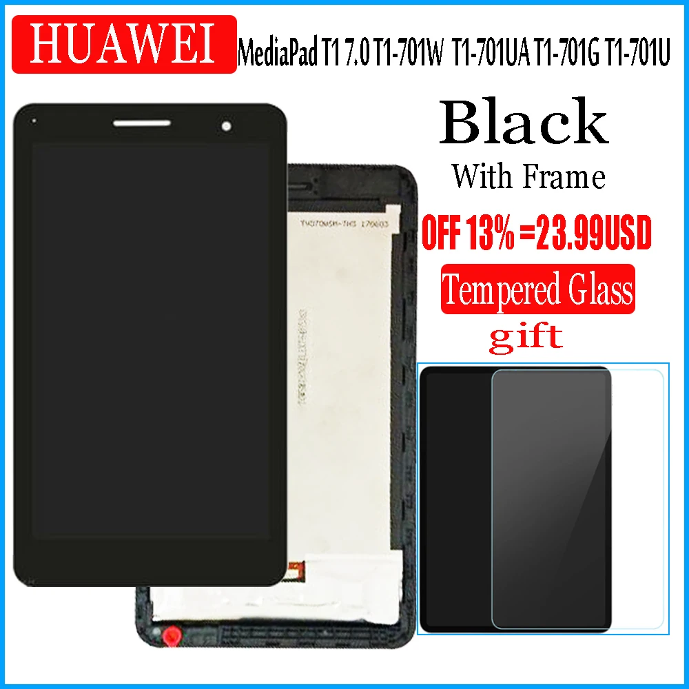 with Frame LCD Display and with Touch Screen For HUAWEI MediaPad T1 7.0 701 T1-701 701U T1-701U 701UA T1-701UA  Digitizer