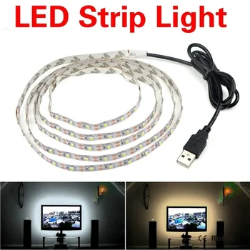 

5V 1M /2M USB Cable Power LED strip light lamp Christmas desk Decor lamp tape For TV Background Lighting