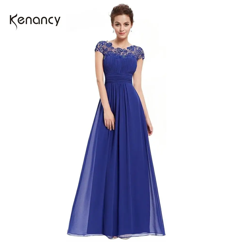 Kenancy однотонное женское винтажное платье с круглым вырезом и короткими рукавами