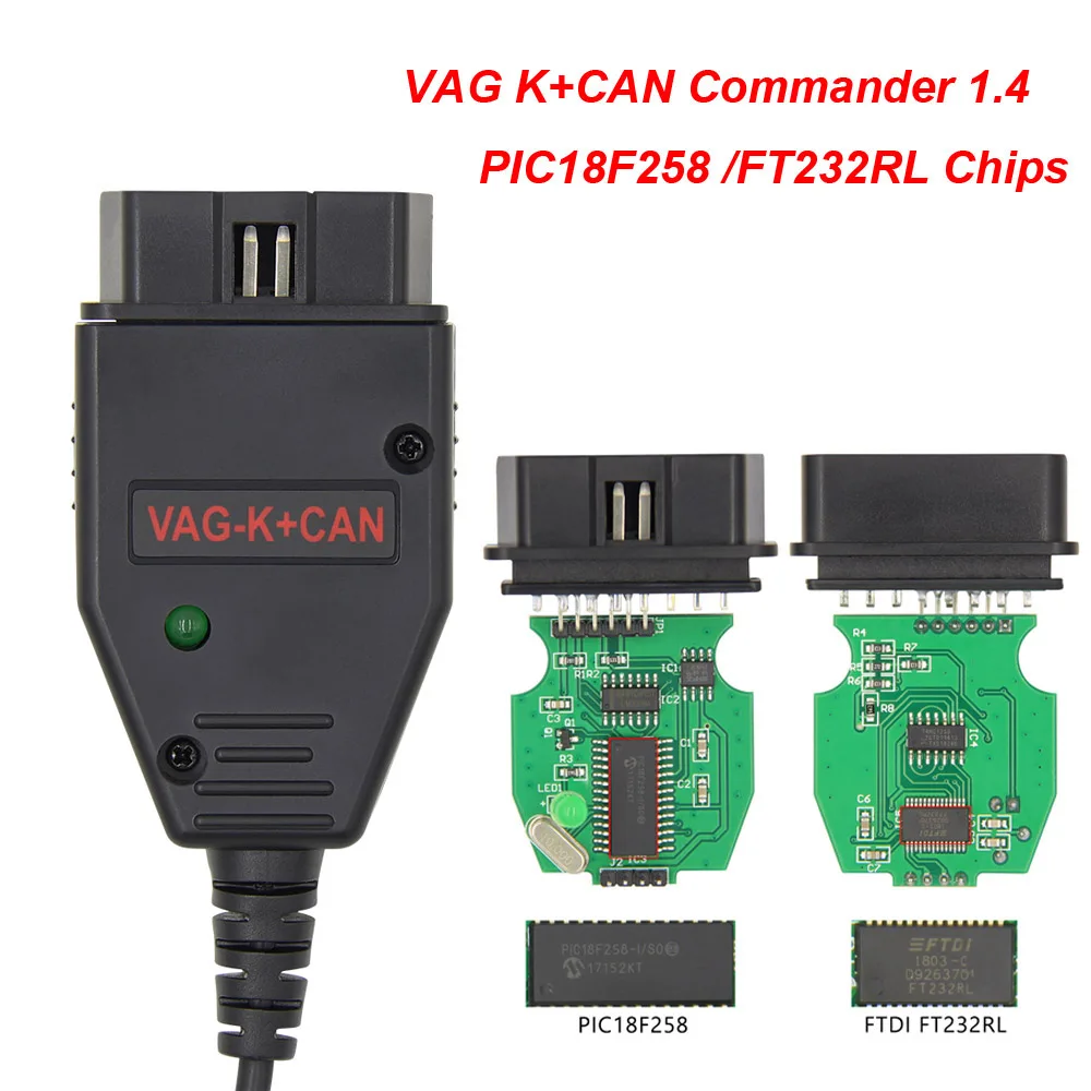 VAG K+ CAN K Can Commander 1,4 PIC18F258 FTDI OBD OBD2 автомобильный диагностический инструмент кабель сканера для Audi Для VW коррекция одометра