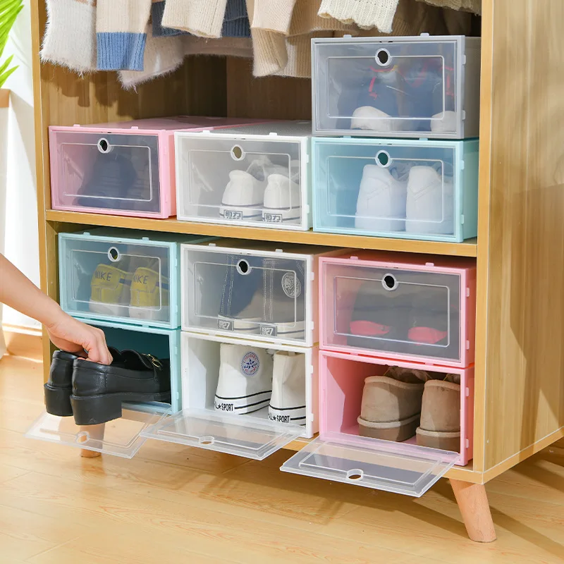 

Transparent Shoe Box Drawer Shoe Boxes Thickened Dustproof Organizer can be Superimposed Flip Cover Storage Box