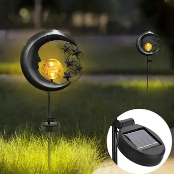 

One by one Retro Star Moon Solar Waterproof Outdoor Effect Light Light Lawn Landscape Decoration