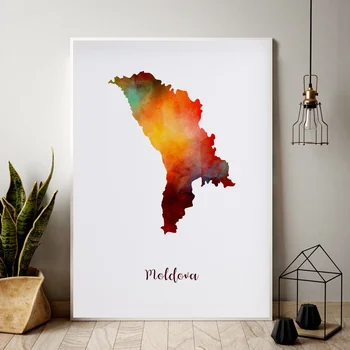 

Malta map watercolor Map Modern City Canvas Art Print Wall Pictures for Living Room No Frame
