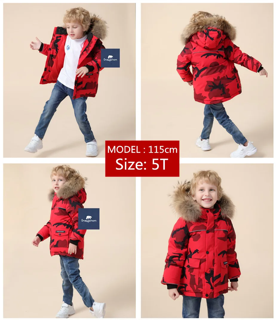 Brand Winter Coat Children's Jacket For Baby Boy Winter Clothes Camouflage Kids Clothes Waterproof Child Thicken Snow Wear