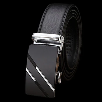 

Men Belt Automatic Buckle Adult Simple Waistband Business Casual Gift Classic PU Leather Non Slip Rustproof Fashion Waist Strap