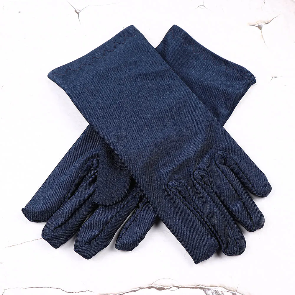 Милые женские зимние перчатки, вязаные шерстяные кашемировые толстые теплые бархатные перчатки, женские милые перчатки без пальцев, Женские однотонные перчатки - Цвет: Dark blue