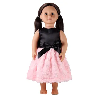 

Doll Clothes Black & Pink Bloom Deluxe Outfit Dress For 45cm Doll Our Generation Doll 18inch Girl Doll Best Children Gift