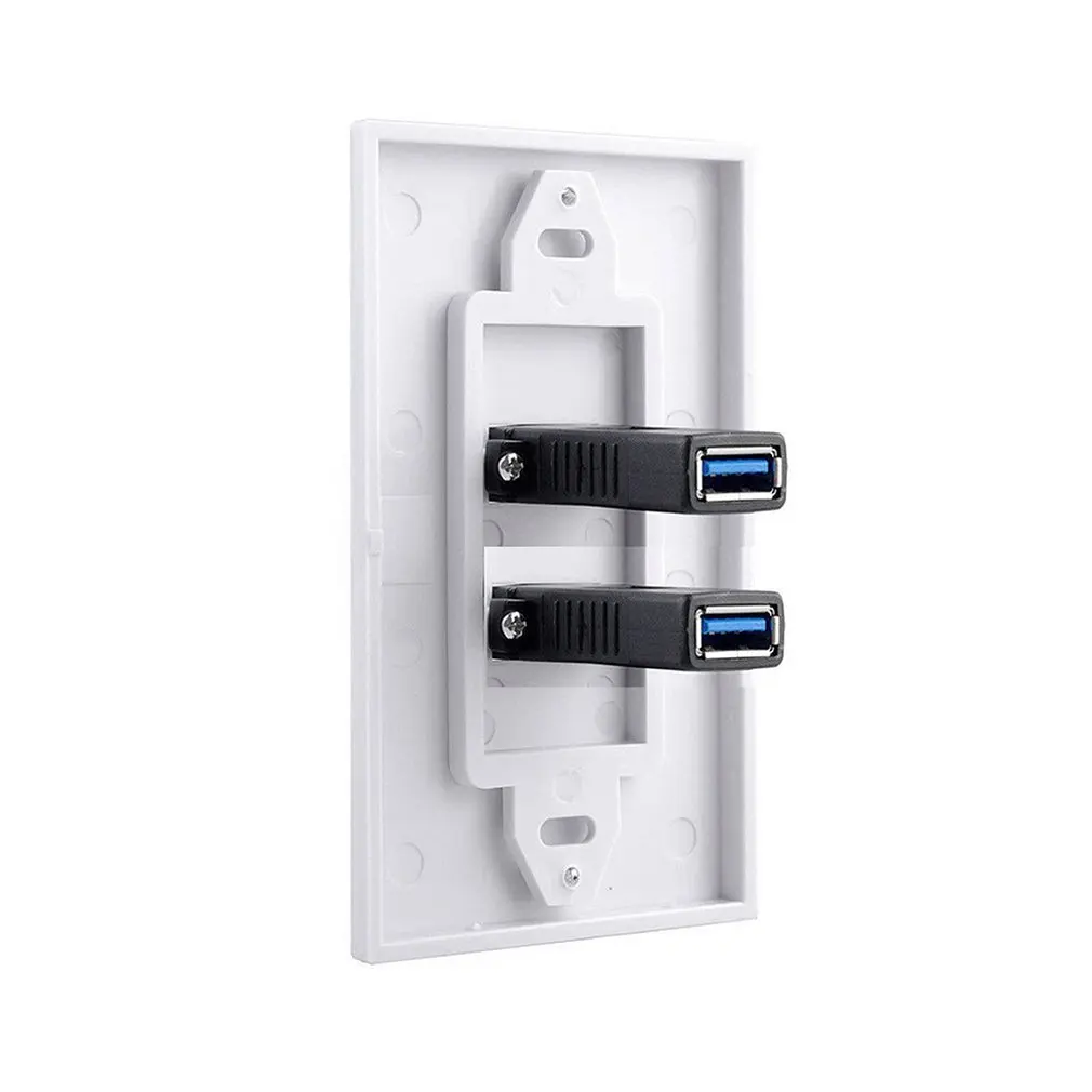 Двойной Usb 3,0 Keystone настенная пластина зарядное устройство розетка крепление Лицевая панель Крышка свинцовая настенная панель Full Hd 1080 ТВ кабельная панель