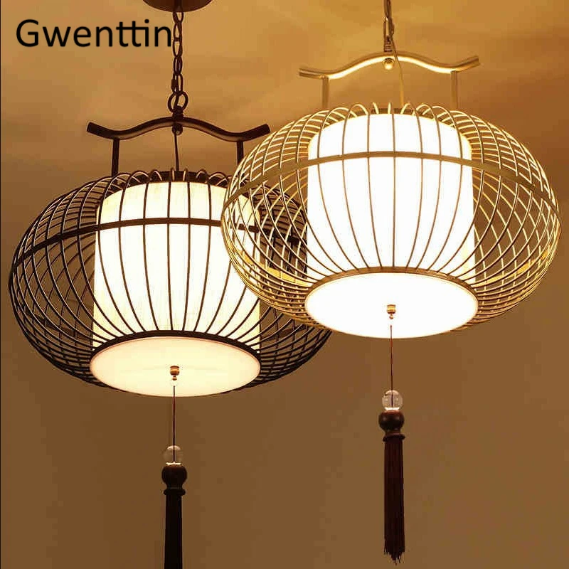 Chinese Style Pendant Lights Lantern Led Hanging Lamp for Study Living Room Light Fixtures Loft Indu