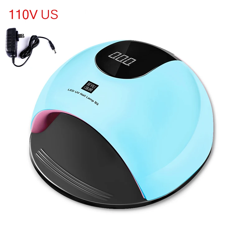 New 1 Pcs UV LED Nail Dryer Lamp Curing Light 80W Gel Polish Sensor Manicure Tool SCI88 - Цвет: Blue US