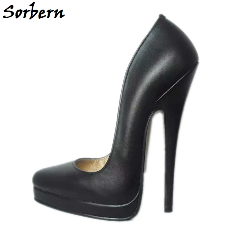 Sorbern/женские туфли-лодочки на высоком каблуке 6,4 дюйма; туфли без застежки; женские вечерние туфли на каблуке для стриптиза; черные туфли-лодочки; Каблук 12; обувь для трансвеститов