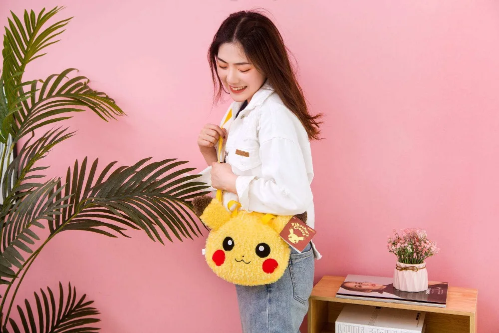 TAKARA TOMY Покемон Pikauchu Плюшевый Рюкзак Kawaii аниме сумки через плечо сумка мягкие сумки из натуральной кожи для подарок подруге ПКМ игрушка