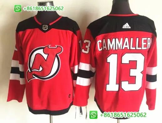 Мужская Хоккейная Футболка Nico Hischier Taylor Hall Corey Schneider - Цвет: AS PICTURE