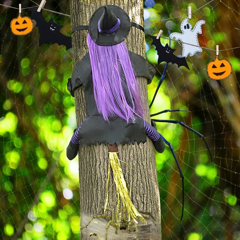 2 Pcs Tocando a decoração do Dia das Bruxas da bruxa - Halloween assustador  bruxa Peeper co cara assustadora - Decoração do Dia das Bruxas Toque na  janela Bruxa da Bruxa para