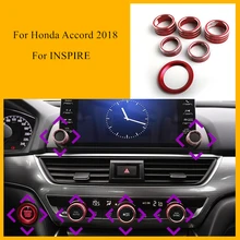 6 шт./партия ручки кондиционера для автомобиля из алюминиевого сплава, декоративное кольцо для Honda Accord, аксессуары