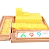 Montessori Decimal Arithmetic Toys Family Edition Set Bank Game Golden Beaded Digital Card Tray Preschool Kids Math Learning Toy 2