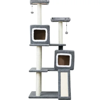 

Simple Luxury Double Litter Cat Climbing Frame Litter Cat Tree One Cat Frame Wear-resistant Cat Scratching Post Sisal Cat Villa