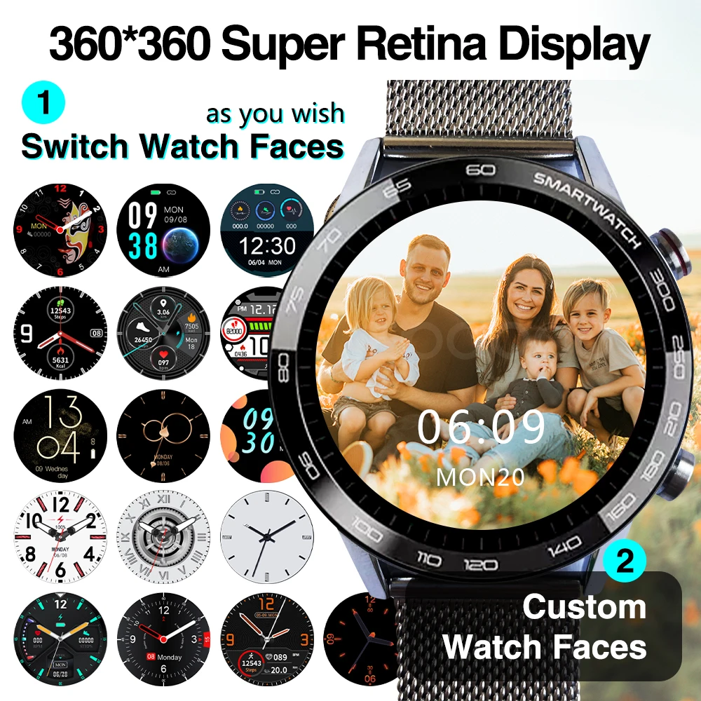 SUPER DEALS! DIY watchfaces Smart Watch 360*360 HD IPS screen Smartwatch ECG IP68 Fitness Tracker expert sport Smart watch for men women