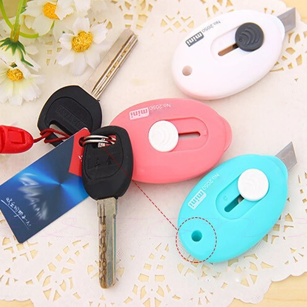 New DIY Tool Mini cute kawaii Utility Knife Box Cutter Retractable Razor Blade Random Colors school office tationery