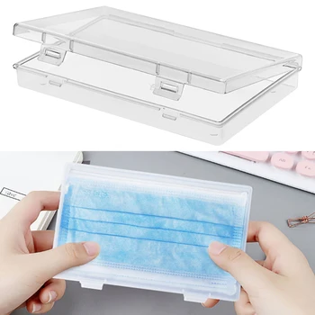 

Office Sundries Make Up Container Boxes Portable Clear PP Plastic Storage Box Dustproof Case for Disposable Face Masks